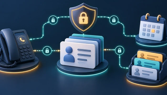 معماری امن اتصال تلفن، CRM و تقویم برای ایجنت صوتی